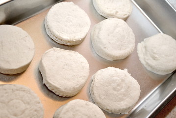 Raw Bisquits Ready to be Baked