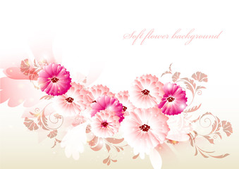 Abstract flower background with space for text