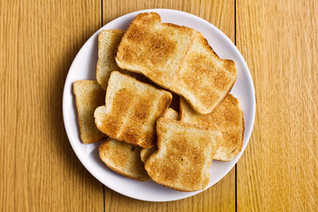 white toasted bread on plate