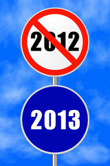 Round sign New Year