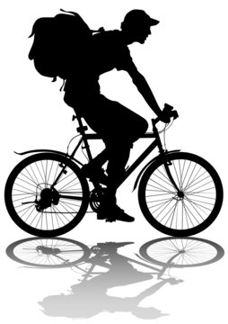 Cyclist whit bag
