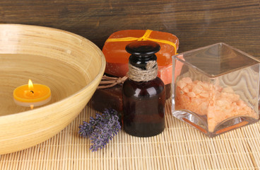 Bottle with aromatic oils with accessories for relaxation