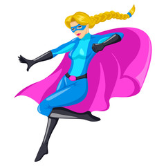 Cartoon illustration of a super-heroine