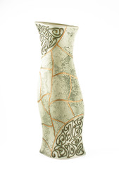clay vase isolated on white