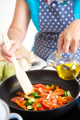 Mature woman on the kitchen