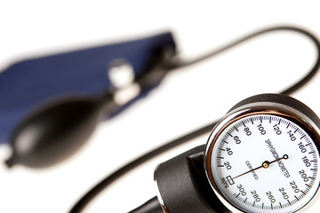 Sphygmomanometer isolated on white