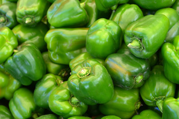 Fototapeta na wymiar Ripe green peppers
