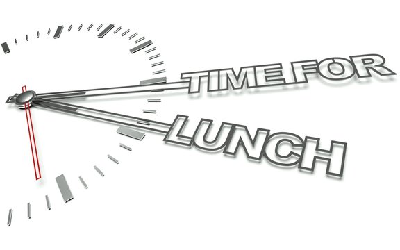 Clock with words Time for lunch, concept of eat