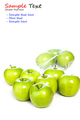 Green apples isolated on white background