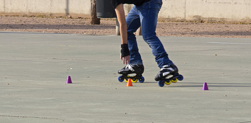 Roller colocando pivotes