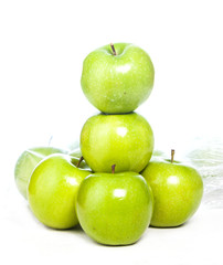 Green apples isolated