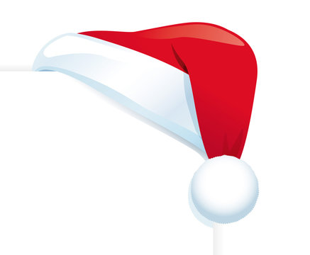 Papier Ecke mit Weihnachtsm&uuml;tze