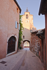 The clock tower in Roussillon.