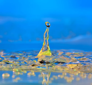 Yellow and blue water funne