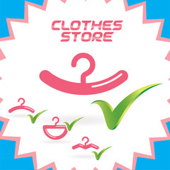 Clothes Shop Icons Set, Button for Family, Home, Shop