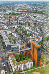 View of Dusseldorf from height of birds flight