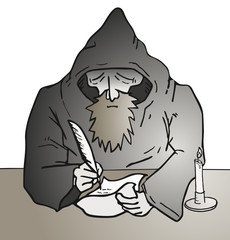 Cartoon writing character