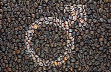 Gender man symbol icon on coffee texture and background