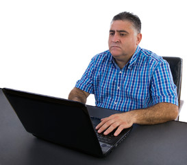Businessman concentrating on his work