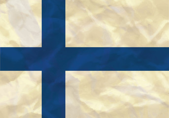 Crumpled flag of Finland