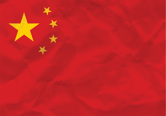 Crumpled flag of China