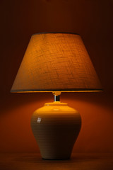 table lamp on brown background