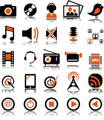 Set from 25 (twenty five) multimedia icons