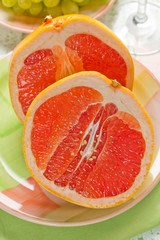 Grapefruit and grapes