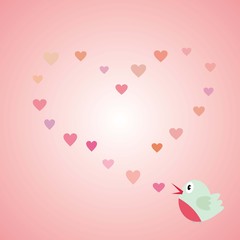 Love bird - Valentine's day, light pink, heart