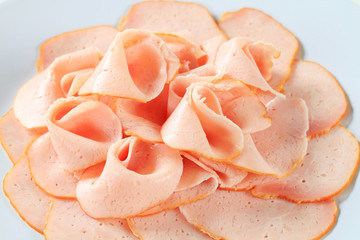 Delicately sliced ham