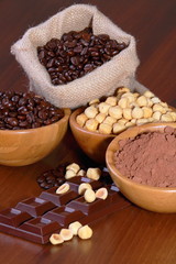 Barra di cioccolata e caffè