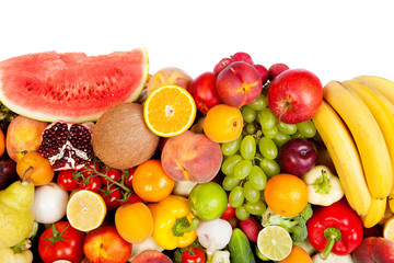 Obraz na płótnie Canvas Ogromna grupa świeżych warzyw i owoców