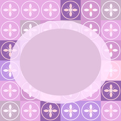 Violet card template with circles ornament