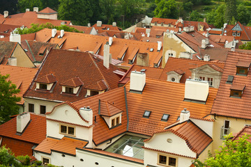 Fototapeta na wymiar Czerwone dachy Praga, Republika Czeska