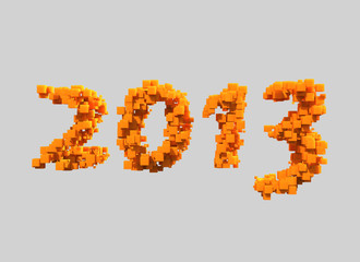 New Year 2013 in blocks
