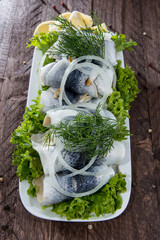 Herring Filets on a plate