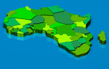 Political map of Africa 3D