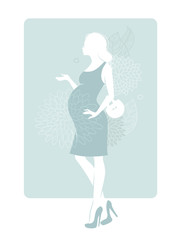 Pregnant silhouette woman
