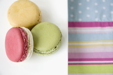 macarons plate on colorful