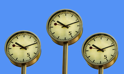Clock in Canary Wharf.