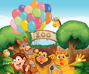 Plakat zoo, a zwierzęta