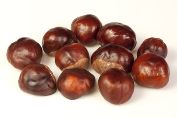 Obraz premium Chestnuts isolated on white background