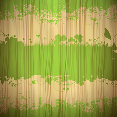 Transparent  green background with wood texture