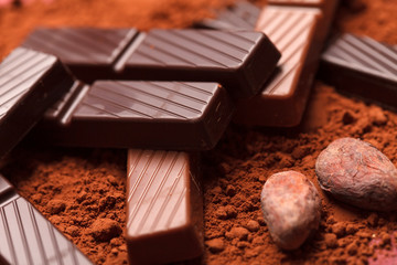 chocolate with cocoa beans