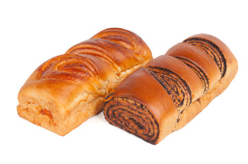 Two rolls over white