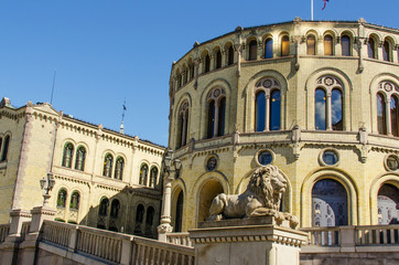 Fototapeta na wymiar Norweski parlament Storting, Oslo