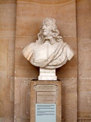 Descartes sculpture at Versailles palace in Paris city
