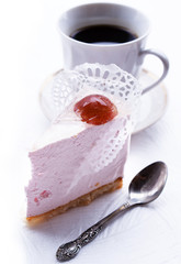 Fruit cake biscuit and morning coffee