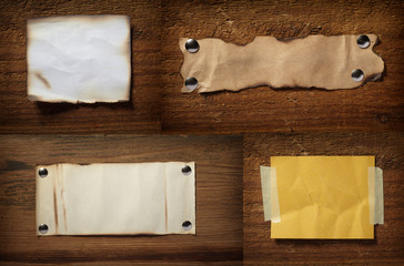note paper  on wooden wall blank