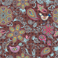 Naklejka premium background seamless texture with flowers
